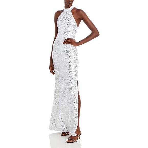 AQUA Sequined Evening Gown - 100% Exclusive - XS - White Combo - Picture 2 of 6